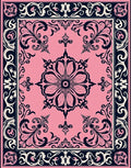 Elegant Pink Floral Intricate Design Rug