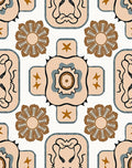 Abstract Floral And Geometric Design Rug
