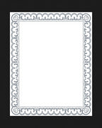 Ornate Gray Scrollwork Frame Rug