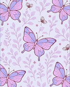 Whimsical Butterfly Botanical Pattern Rug