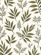 Botanical Leaf Branch Pattern Design Rug
