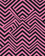 Pink Black Geometric Maze Pattern Rug