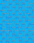 Blue Wood Grain Brick Pattern Rug