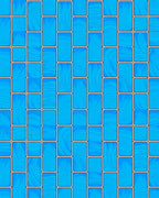 Blue Wood Grain Brick Pattern Rug