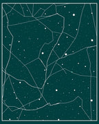 Cosmic Map With White Lines Design Rug