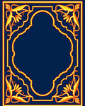 Ornate Golden Floral Arch Border Rug