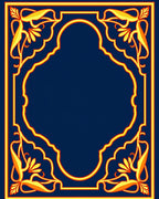 Ornate Golden Floral Arch Border Rug