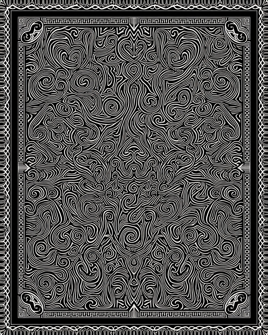 Intricate Swirl Monochrome Graphic Pattern Rug