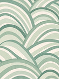 Green Wavy Arc Pattern Rug