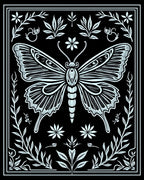 Intricate Butterfly Floral Whimsical Design Rug
