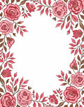 Elegant Pink Rose Vine Border Design Rug