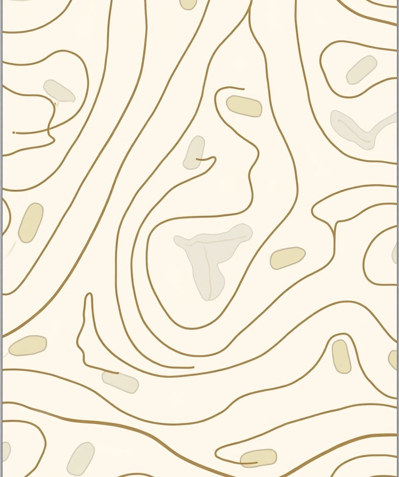 Abstract Organic Wavy Contour Pattern Rug