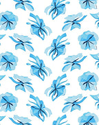 Blue Floral Abstract Pattern Style Rug