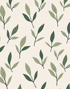 Abstract Green Leaf Pattern Design Rug