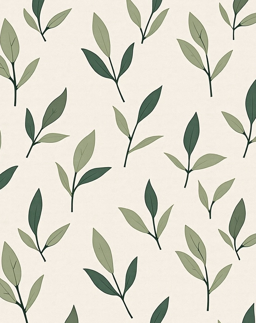 Abstract Green Leaf Pattern Design Rug