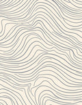 Abstract Wavy Lines on Cream Rug