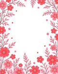 Charming Pink Floral Pattern Rug