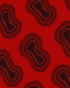 Concentric Organic Shapes Red Rug