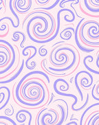 Playful Swirl Patterned Lavender Pink Rug
