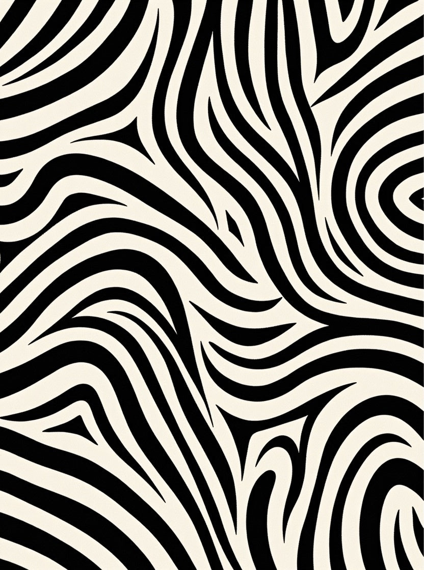 Bold Black Cream Zebra Print Rug