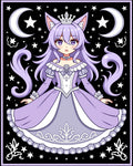 Kawaii Cat Girl Princess Night Sky Design Rug