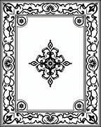 Bold Black White Ornate Pattern Rug