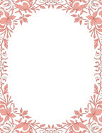 Coral Floral Vines Frame Design Rug