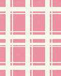 Pink and White Grid Pattern Rug