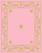 Elegant Gold Filigree Star Patterned Rug