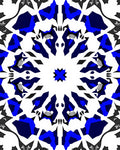 Bold Blue Geometric Mandala Design Rug