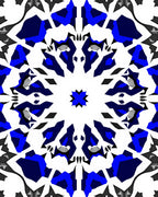 Bold Blue Geometric Mandala Design Rug