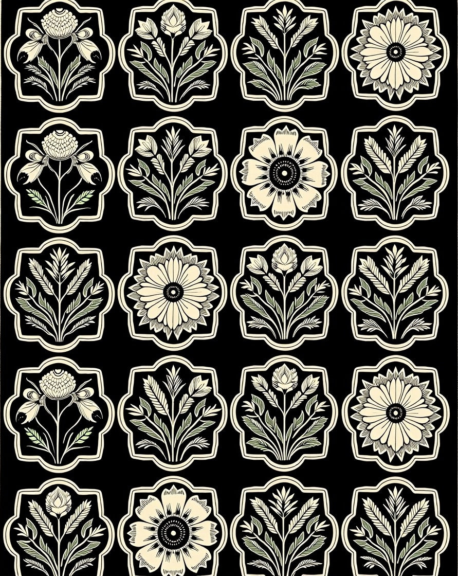 Classic Floral Emblem Pattern Rug