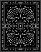 Monochromatic Floral Mandala Pattern Rug