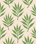 Green Leaf Patterned Soft Rug