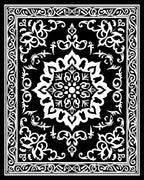 Monochromatic Floral Scrollwork Lace Design Rug