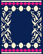 Bold Geometric Ivory Pink Pattern Rug