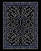 Elegant Black Abstract Organic Pattern Rug