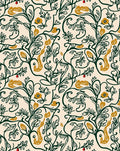 Emerald Ochre Vine Pattern Rug