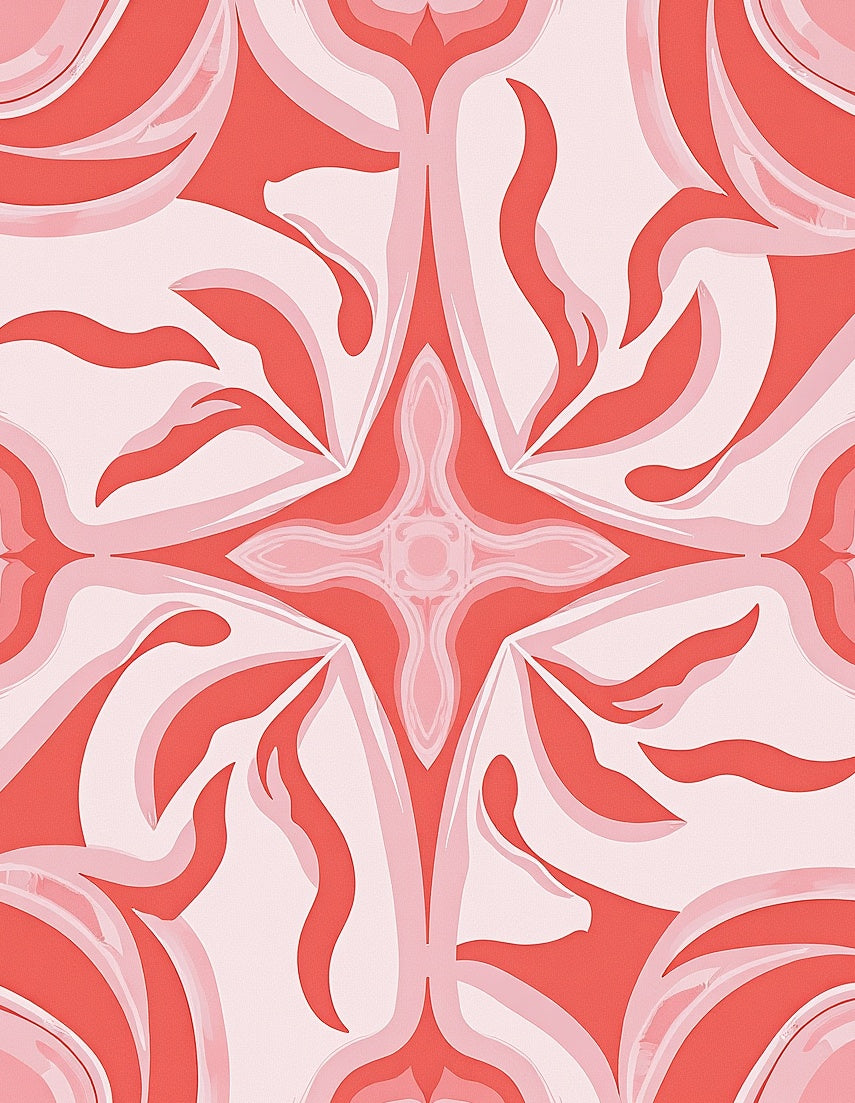 Coral Swirls Organic Pattern Rug