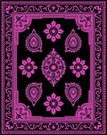 Vibrant Pink Floral Mandala Pattern Rug