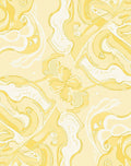 Sunny Yellow Abstract Swirl Pattern Rug