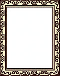 Elaborate Dark Brown Floral Border Design Rug