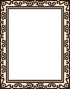 Elaborate Dark Brown Floral Border Design Rug