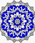Radiant Blue Mandala Geometric Design Rug