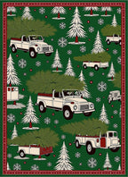 Vintage Trucks Hauling Christmas Trees Rug