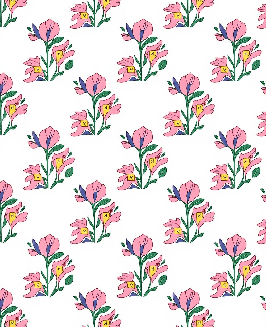 Pink Floral Bouquet Pattern Design Rug