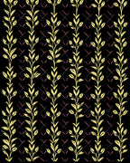 Yellow Botanical Vine Lattice Pattern Rug