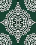 Intricate Floral Mandalas Emerald Rug