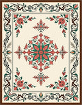 Floral Medallion With Decorative Border Rug
