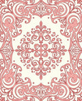 Elegant Pink Floral Scroll Pattern Rug